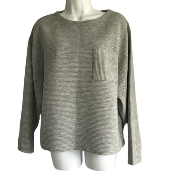 A new day Gray Long Sleeve Cropped Sweater Ribbed Size XS - Picture 1 of 13
